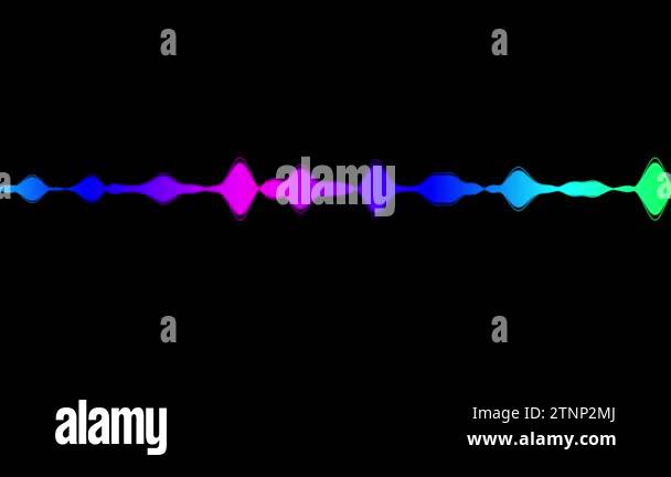 4K Multi-colored patterns Audio wave visualization voice record ...