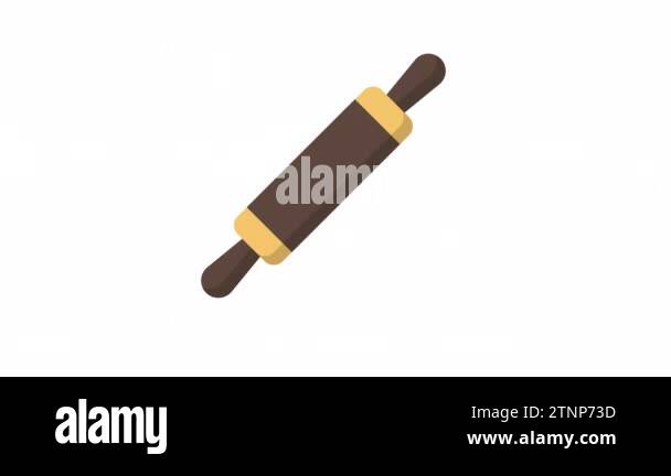 Rolling Pin, Bakery animated icon on transparent background Stock Video ...