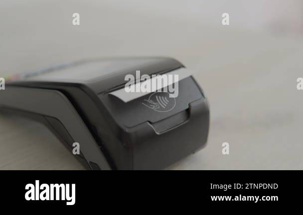 Printing a check on a portable check machine. Bank terminal after the ...