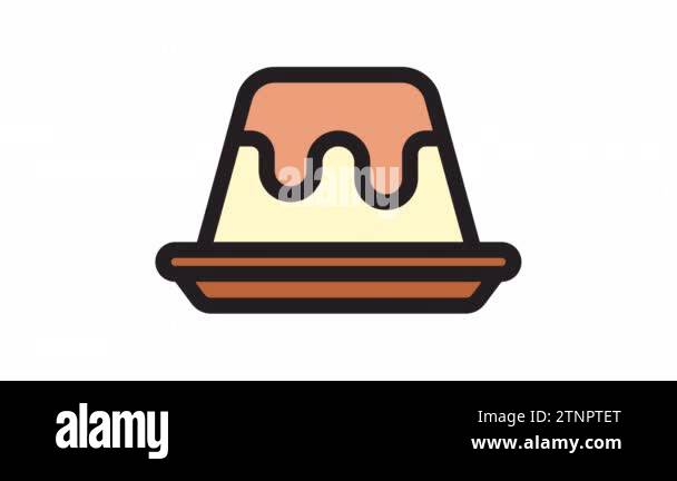 Pudding, Bakery animated icon on transparent background Stock Video ...