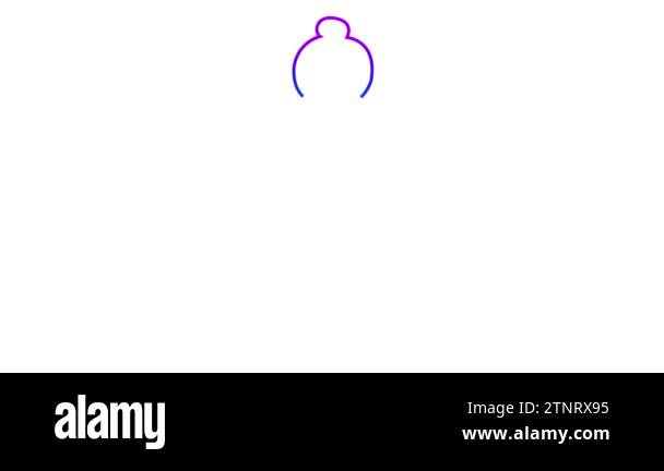 Animated girl is doing yoga sitting in lotus position. Linear colorful ...