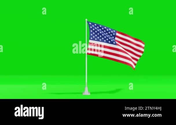 USA flag green screen video. USA flag 4k animation video Stock Video ...