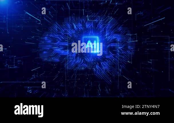 futuristic ai algorithm and machine learning process... Digital AI Artificial intelligence Futuristic brain animation. human ...
