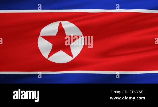 north korea flag waving texture fabric background, crisis of north and ...