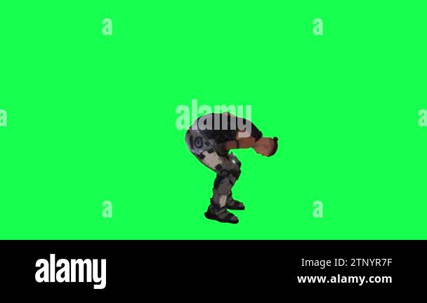 Wounded Leg Animation Warrior man in black dress and brown pants wounded in leg from left ...