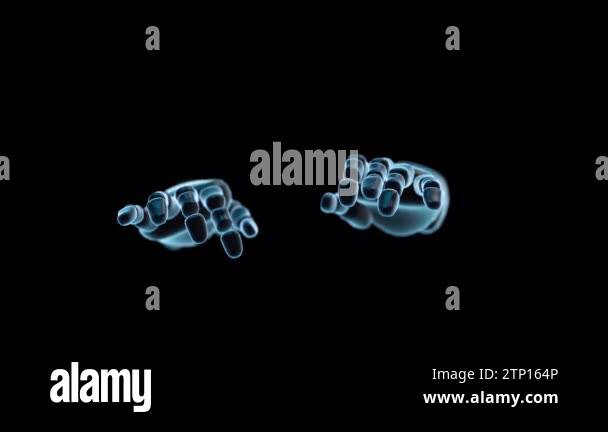 Looping background of Artificial Intelligence chat bot hands typing ...