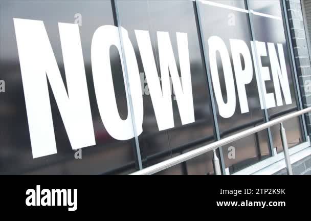 now open writing caption text words sign in big white letters on black ...