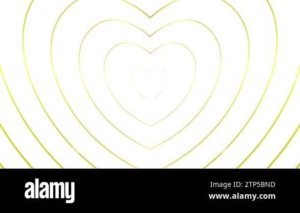 Animated increasing golden hearts appear from the center. Background ...