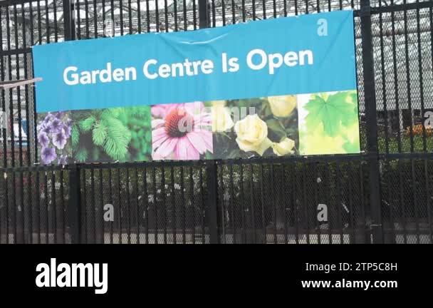 garden centre is open caption writing text sign with pictures of ...