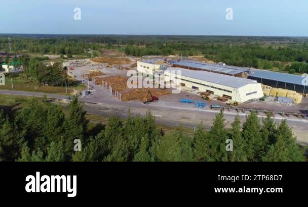 Visualization of a modern sawmill. The concept of a modern sawmill ...