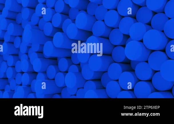 Abstract Cylinder pattern on blue Background. Video loop 3D. 4K ...