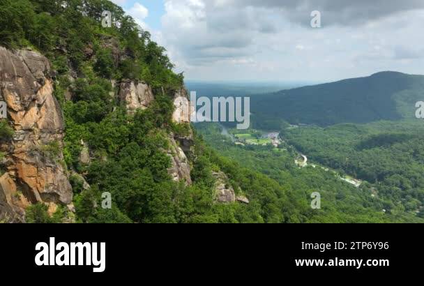 Rocky mountain cliffs with eroded stone surface in Blue Ridge Mountains ...