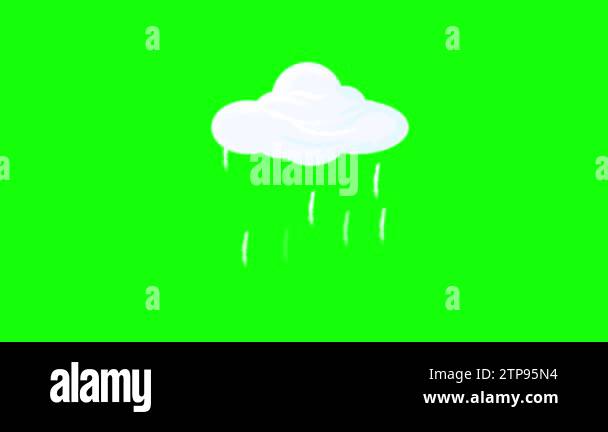 Vector cartoon raining clouds on green screen. They will bring your ...