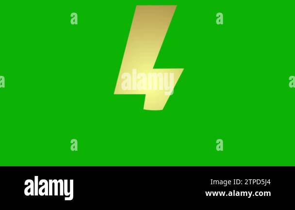 Animated golden symbol of lightning. Energy icon of power. Electric ...
