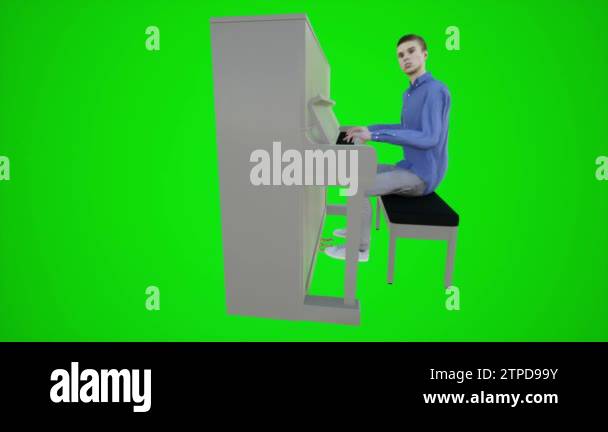 3D animation of a male dancer playing the piano in a restaurant from ...