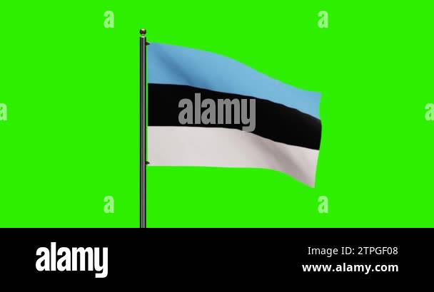 3D Rendered Estonia National Flag Waving Animation with Realistic Wind ...