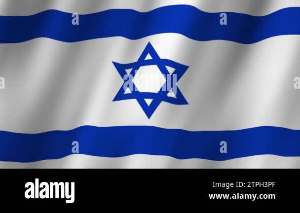 Israel Flag. National 3d Israel flag waving. Flag of Israel footage ...