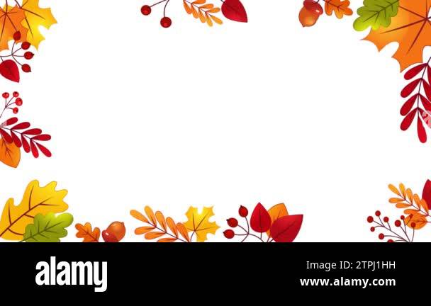 Autumn Leaves Frame Animation with Chroma Key Color Stock Video Footage ...