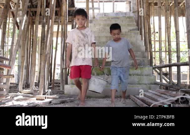 Poor children forced to do construction work, child labor, abuse To the ...