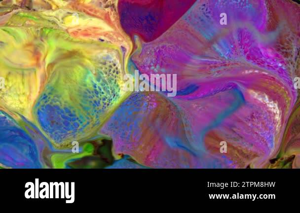 Fluid art texture. Abstract backdrop with iridescent paint effect ...