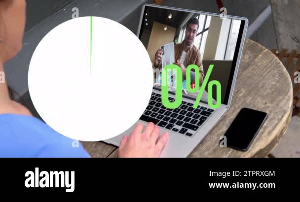 Animation of pie graph filling up icon with increasing percentage over ...