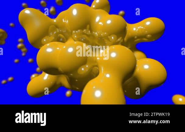 Blob floating abstract tech bio liquid blood chemical paint background ...