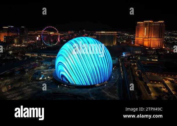 Sphere At Las Vegas In Nevada United States. Famous Night Landscape ...