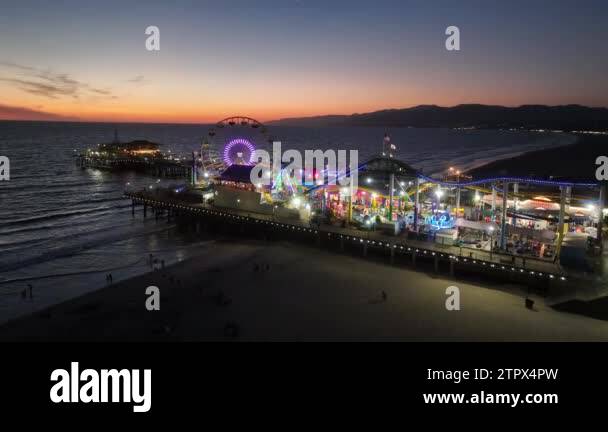 Santa Monica Pier At Los Angeles In California United States. Amusement ...