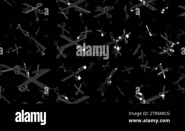 Fallingwithscissors Looping Silver and Gold Scissors Symbols Falling Stock Video Footage ...