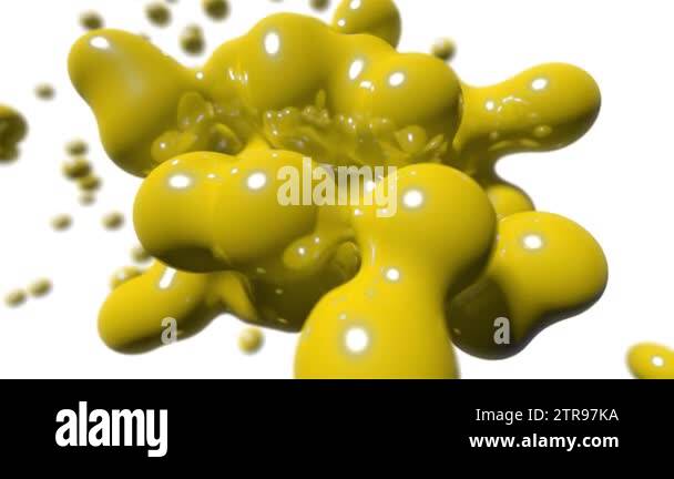 Blob floating abstract tech bio liquid blood chemical paint background ...