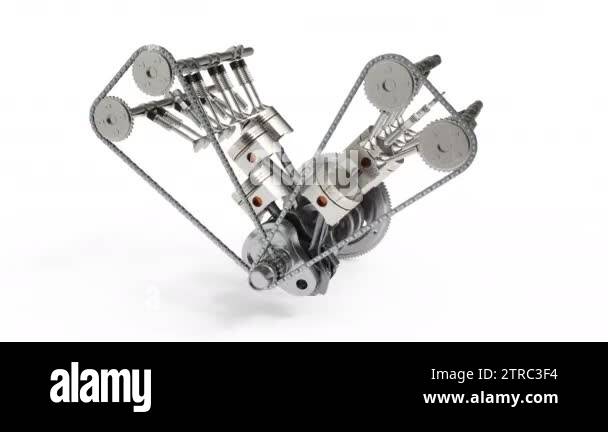 3d rendering of an internal combustion engine. Engine parts pistons ...