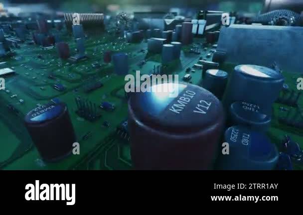 Moving Over Mother Board And Jump Inside Cpu Into Digital Data