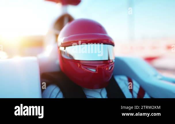 Racer of formula 1 in a racing car. Race and motivation concept ...
