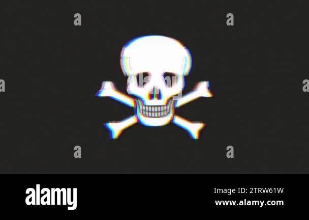 Skull And Cross Bones Icon On Bad Old Film TapeAnimation of a skull ...