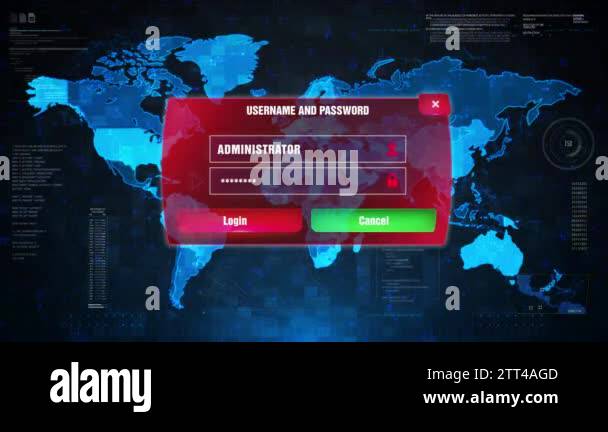 Trojan Detected Alert Warning Attack on Screen World Map Stock Video ...