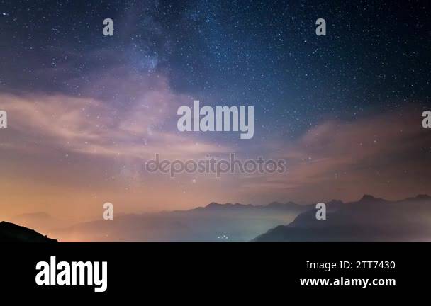 Time Lapse of the Milky way and the starry sky moving over the Italian ...