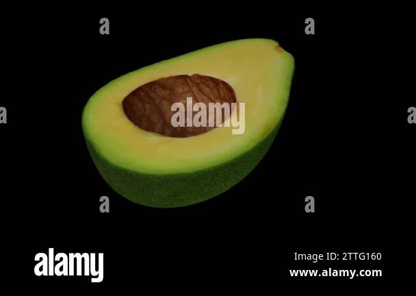 Realistic render of a rotating green Florida avocado (cut in half) on ...