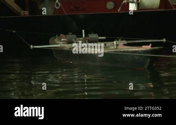 Testing the model of a ship in the pool Stock Video Footage - Alamy