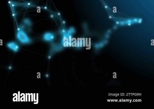 Nodes Beautiful Futuristic technology motion background. Beautiful flowing nodes in ...