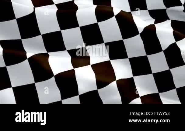 Checkered Racing Flag With Pole Transition Wipe Video Waving In Wind