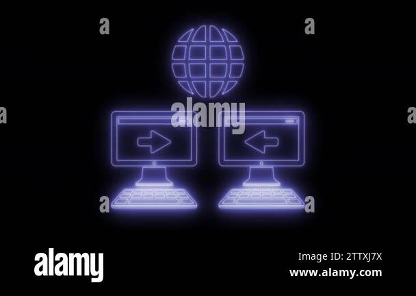 Animated computer network icon 4K Stock Video Footage - Alamy