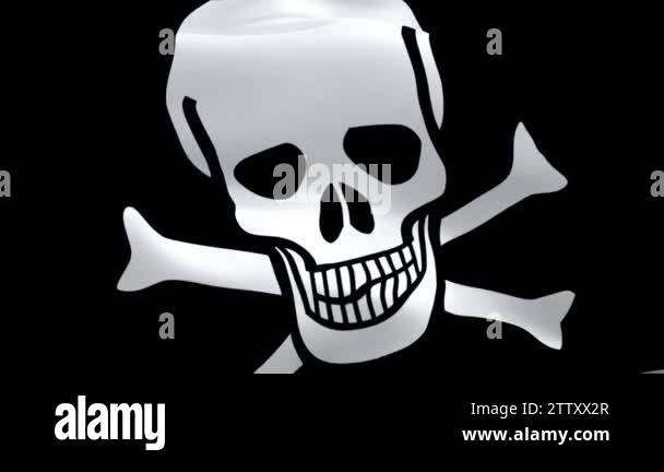 Pirate waving flag with crossed swords. Skull swords 3d Blackjack flag ...