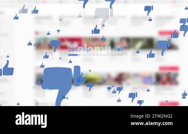 3D animation of progressing bar counting likes and dislikes of social ...