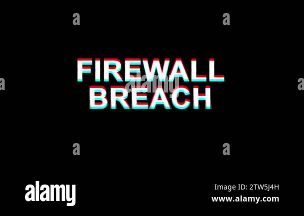 Firewall Breach Glitch Effect Text Digital TV Distortion 4K Loop ...