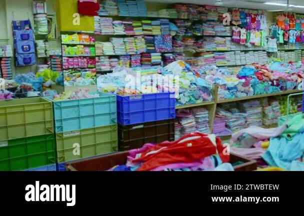 CHENNAI, INDIA - APRIL 05, 2019: Interior of kids store. Racks with ...