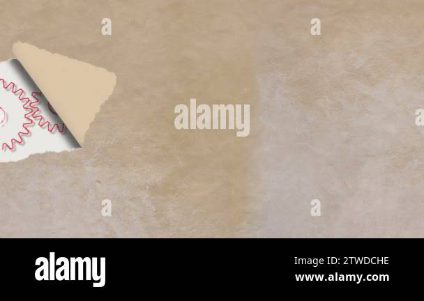 concept animation of torn paper with with rotating gears below Stock ...