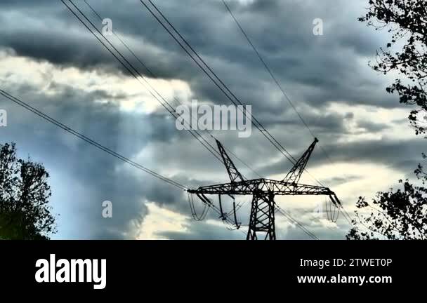 Poles of a high voltage power line Stock Videos & Footage - HD and 4K ...