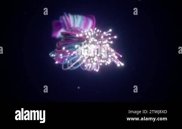 Spreading fiber wires in space. Camera movement for wires. The concept ...