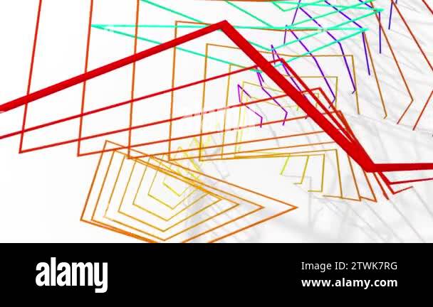 Abstract Animated Background From Different Color Wire. 3D Animation ...