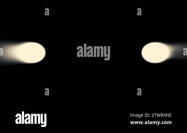 Headlight Animation Animation of car headlight on black background. Car headlamps switch on ...